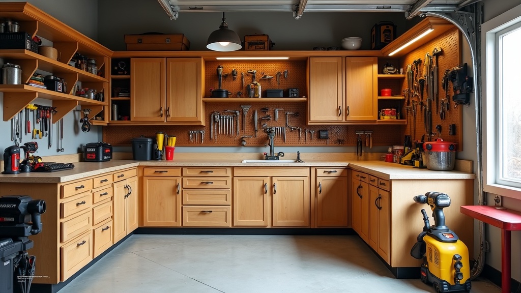 Organized cabinet system for workshop tool storage